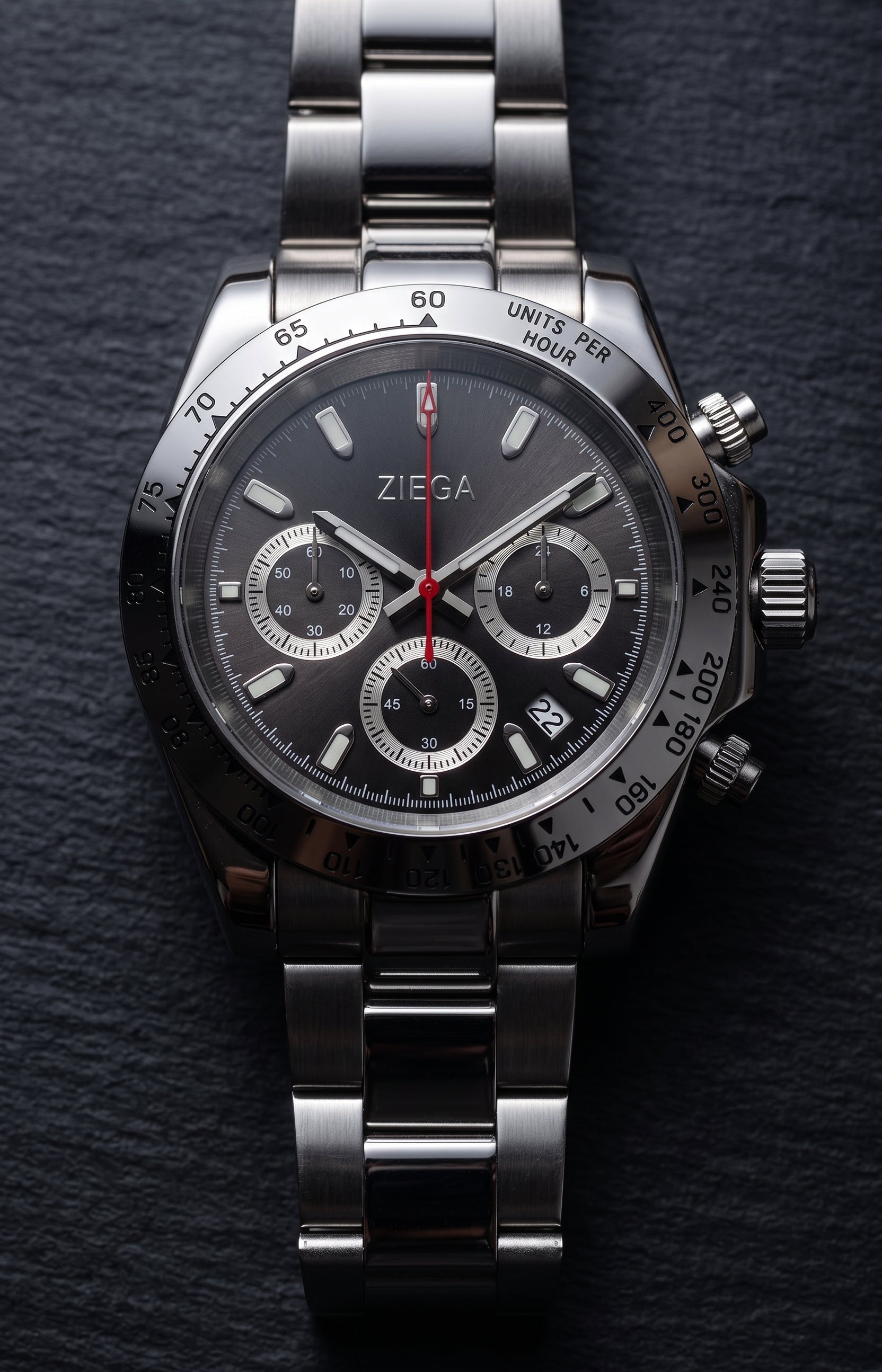 Ziega Meridian Chronograph, Black