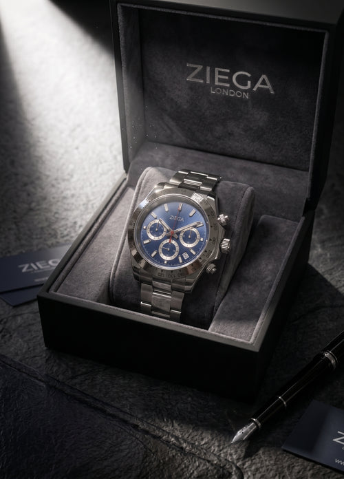 Ziega Meridian Chronograph, Midnight Blue