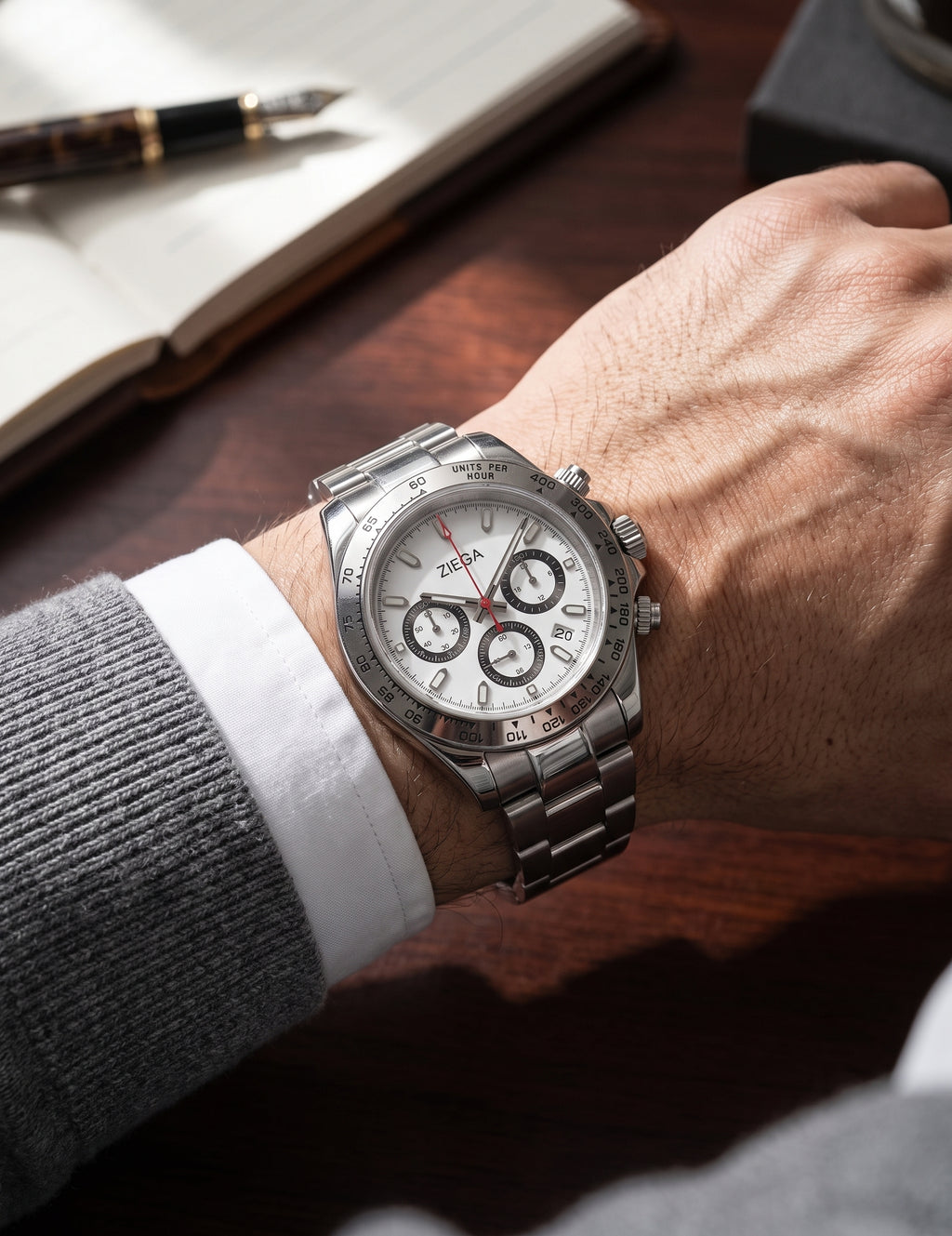 Ziega Meridian Chronograph, White